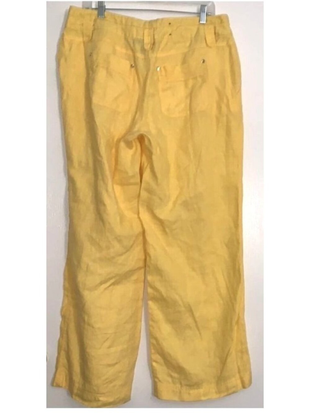 INC International Concepts Womens Yellow Linen Pants Size 14 - Picture 10 of 12